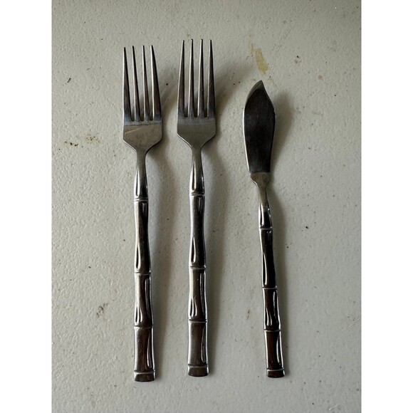 Discontinued Stainless Steel Japan Bamboo Style Handle Replacement Flatware - Picture 1 of 3